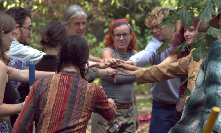 Students collaborating on an Appalachian campus
